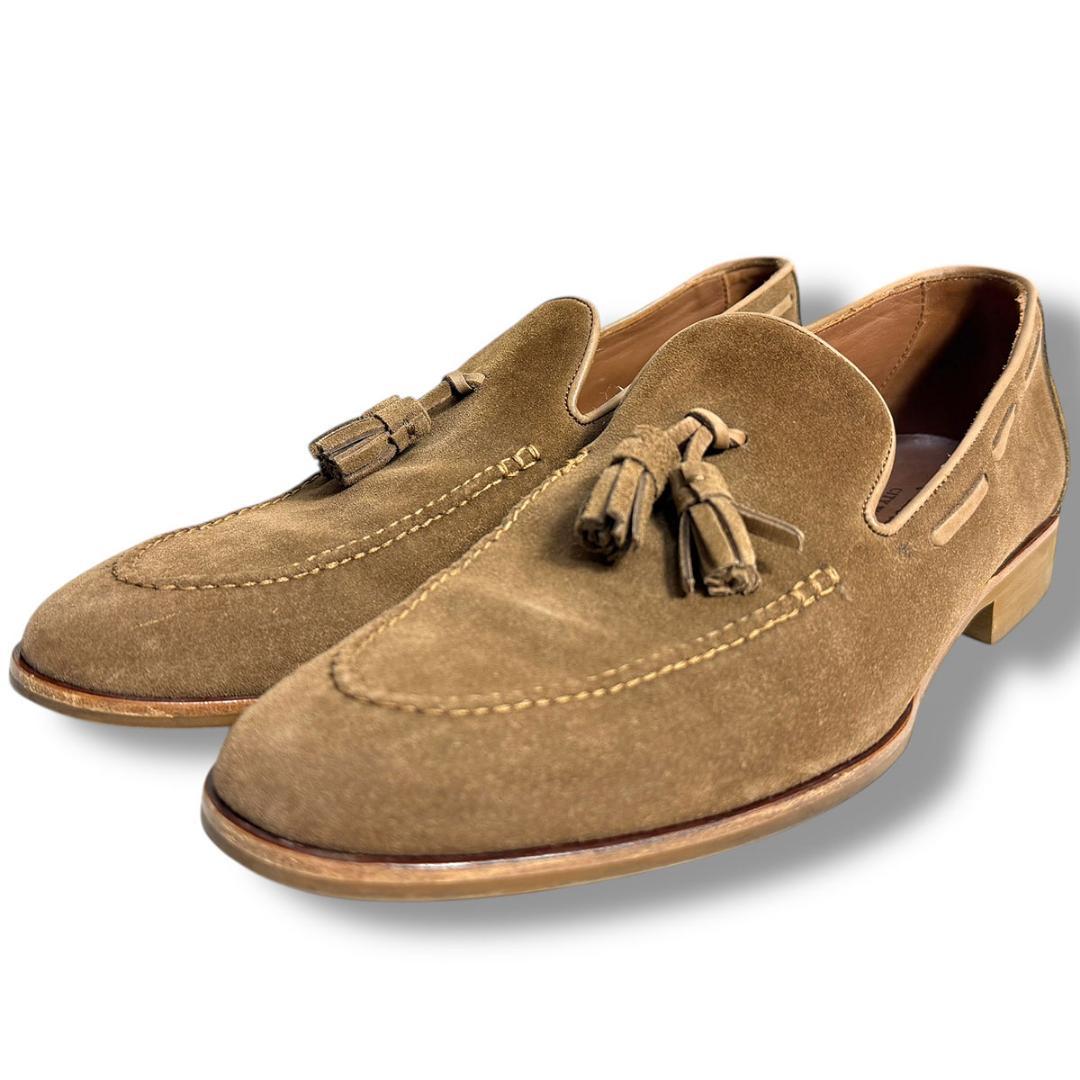 J7152 美品 ロロピアーナ CITYWALKスエードタッセルローファー 40