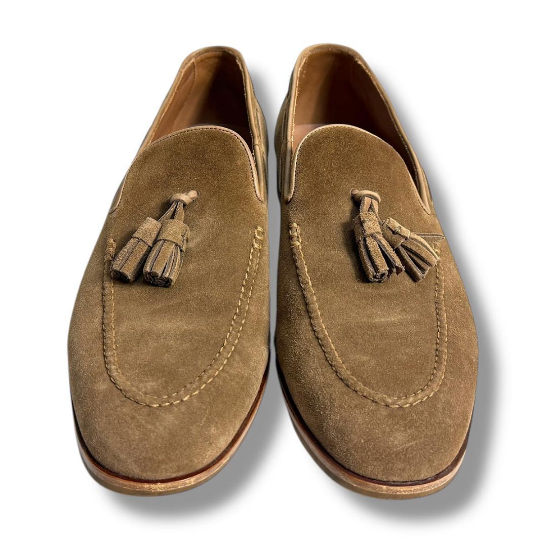 J7152 美品 ロロピアーナ CITYWALKスエードタッセルローファー 40