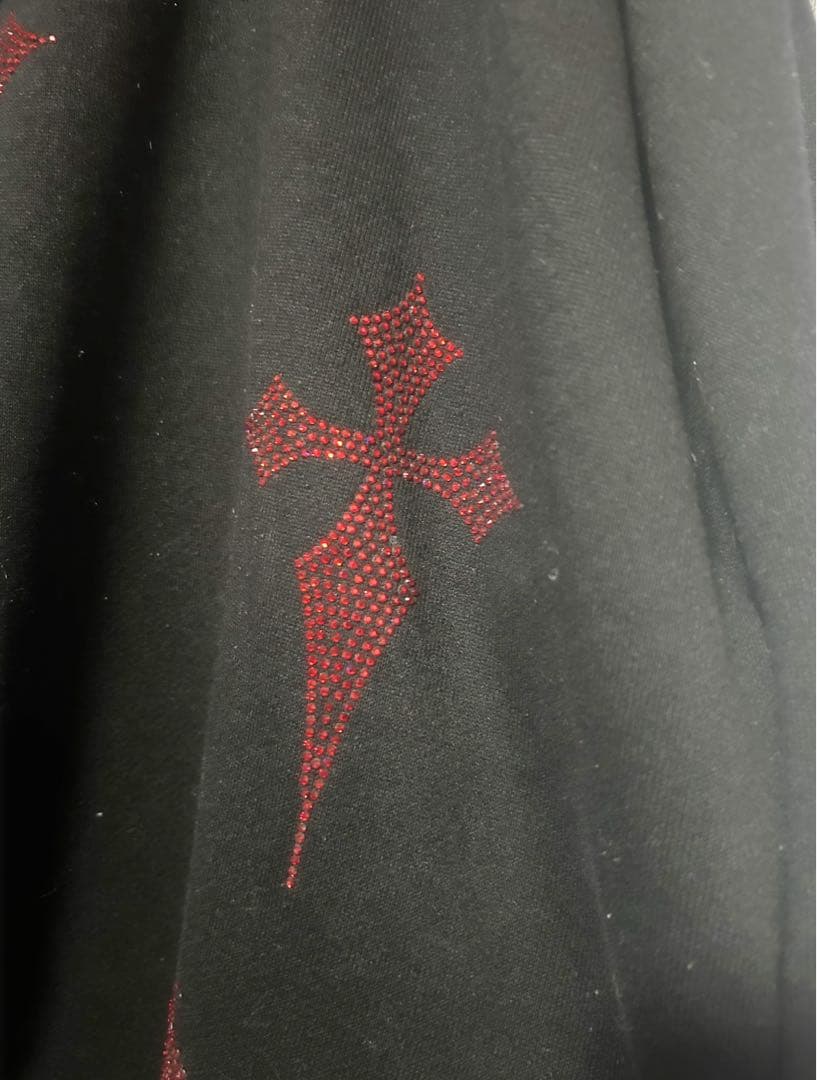 REFLEM レフレム ラインストーン ジップアップパーカー レッド 赤