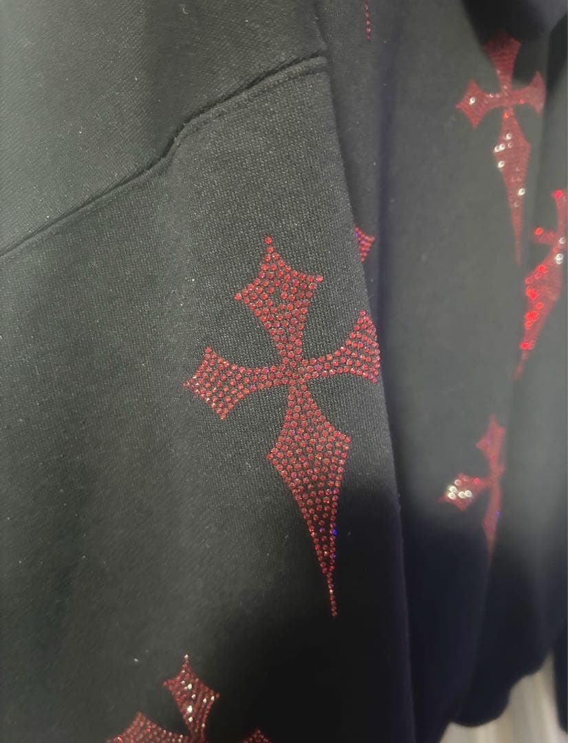 REFLEM レフレム ラインストーン ジップアップパーカー レッド 赤