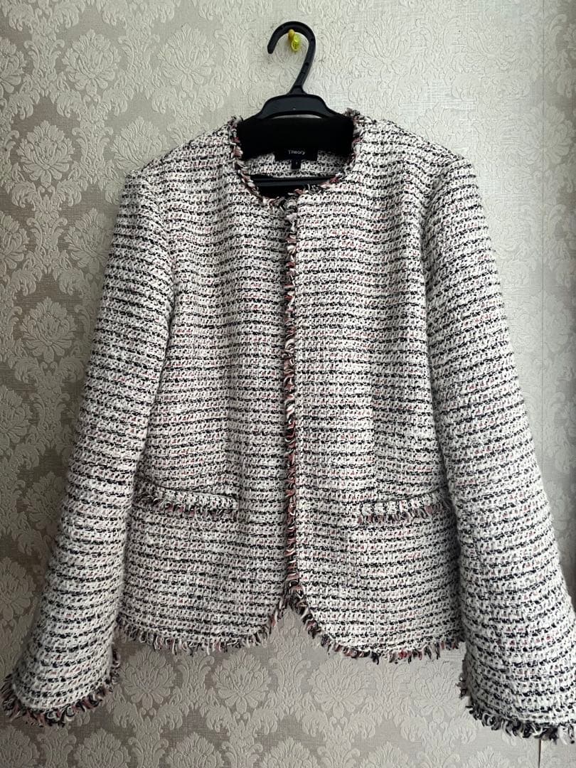 Theory ツイード ノーカラージャケット オケージョン 日本製 サイズ2