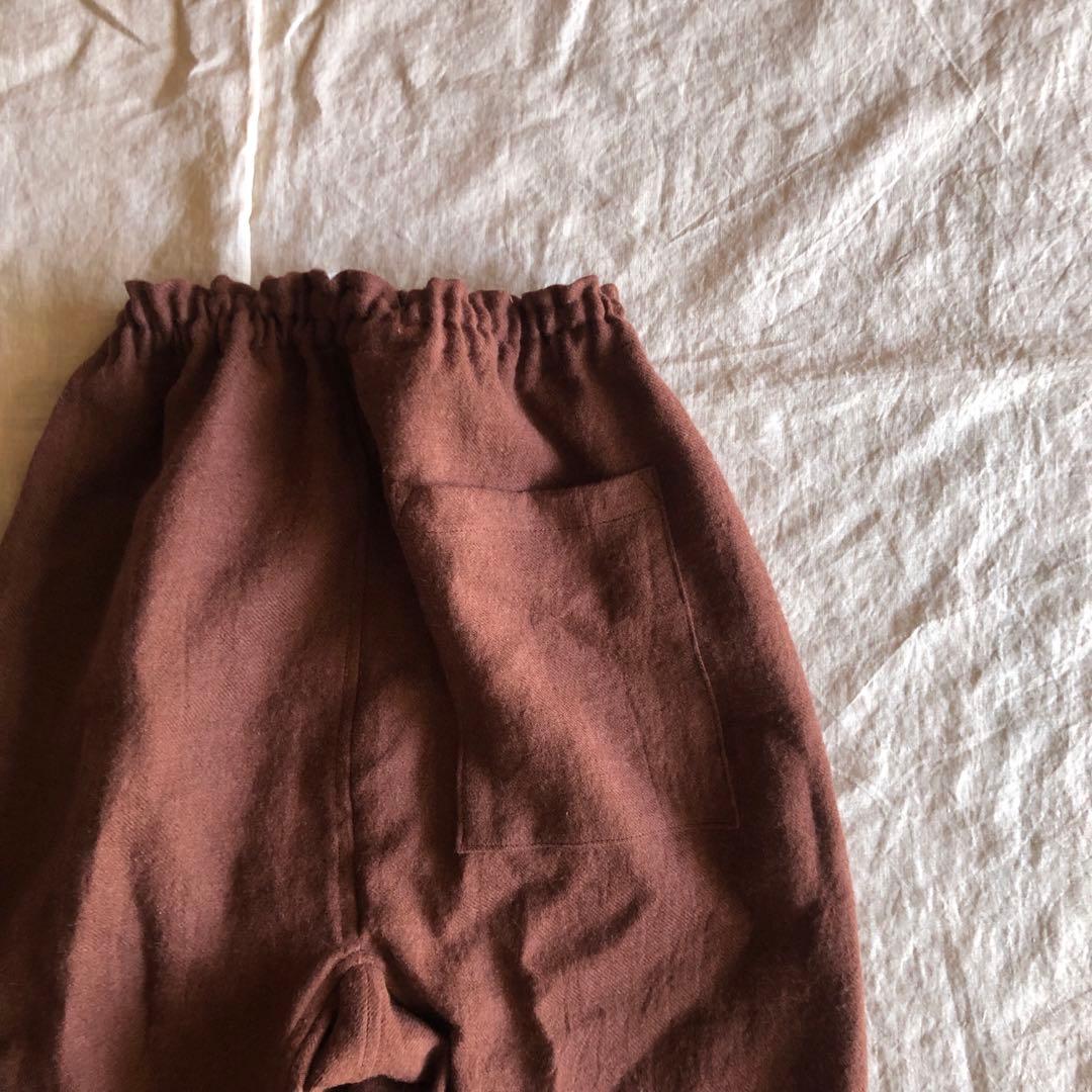 ま*つ様 リネンウールの短めもんぺ　レンガ