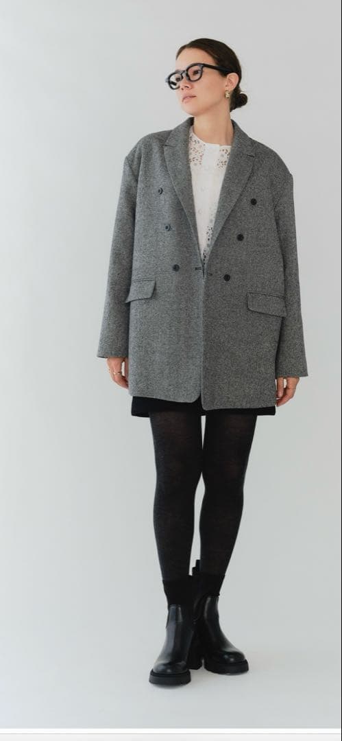 最終値下げ　新品ヨリyoriエコウールツイードジャケット38【2025AW】