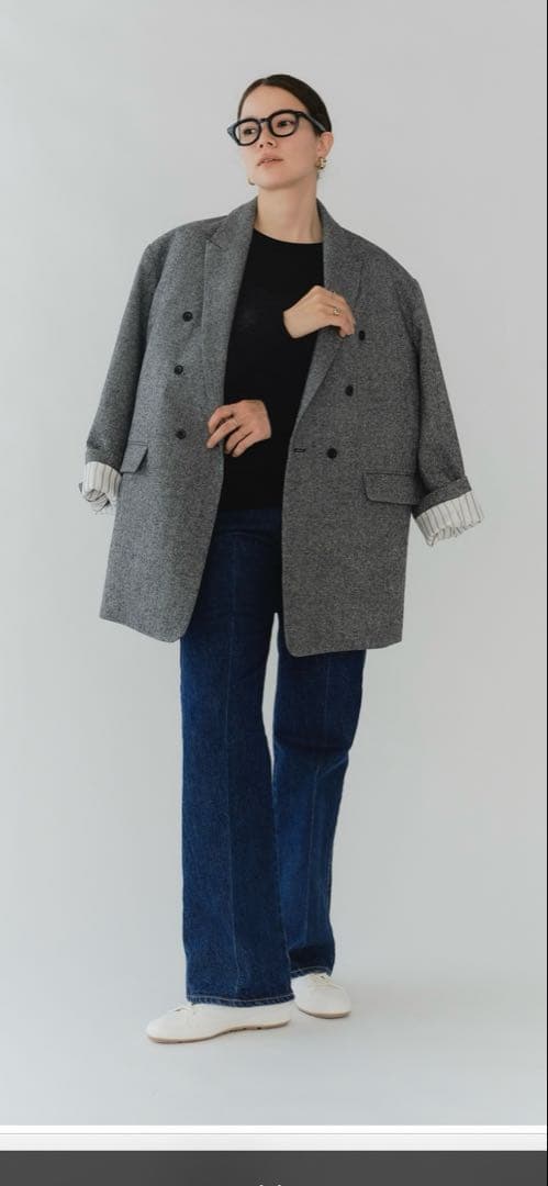 最終値下げ　新品ヨリyoriエコウールツイードジャケット38【2025AW】