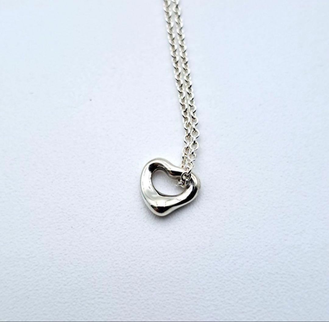 美品 TIFFANY ティファニー ネックレス オープンハート 一番小さいハート