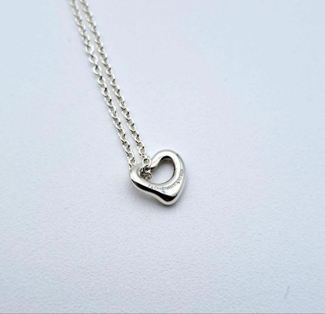 美品 TIFFANY ティファニー ネックレス オープンハート 一番小さいハート