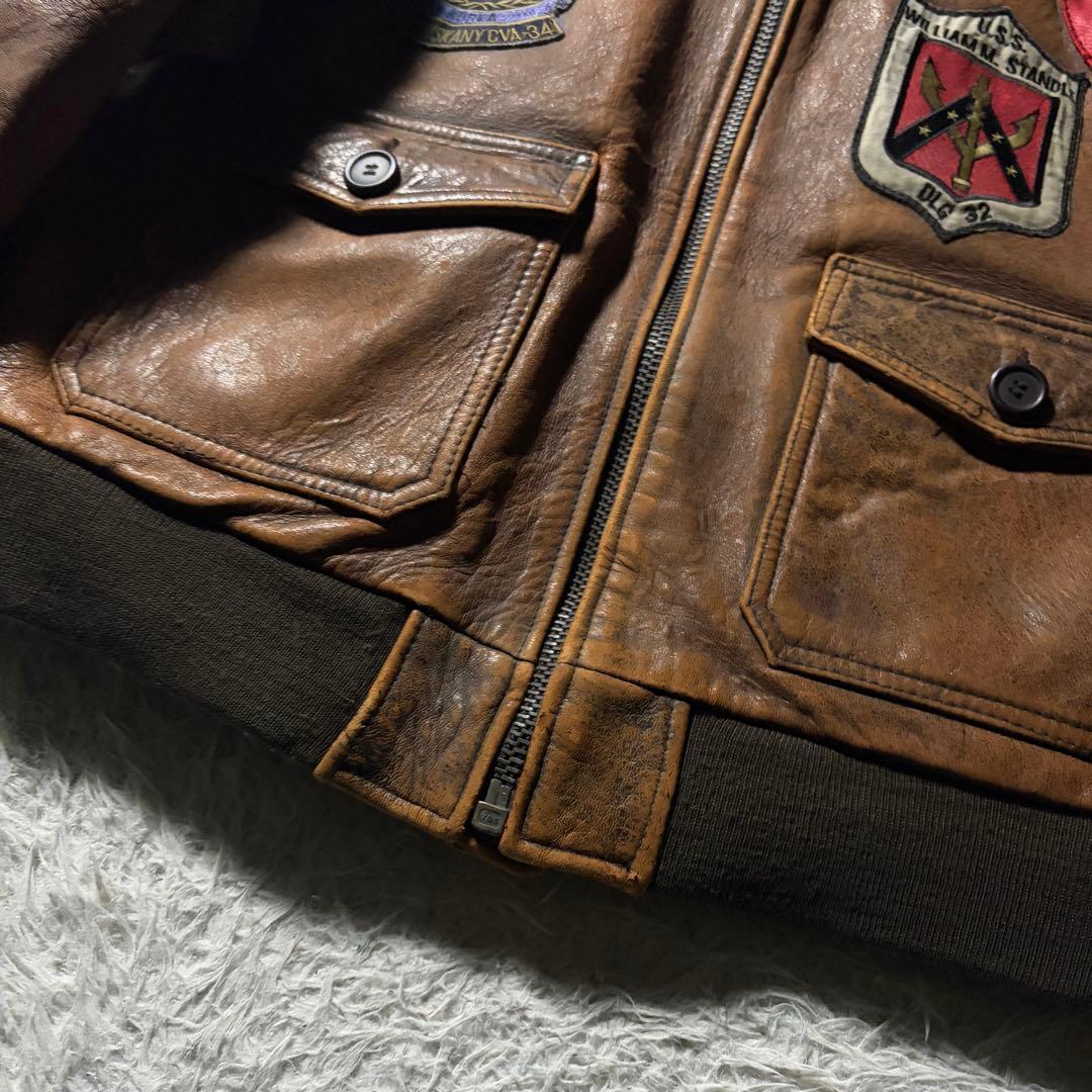 g*5様 【雰囲気抜群】フライトジャケット　 G-1 トップガン　本革　ブラウン