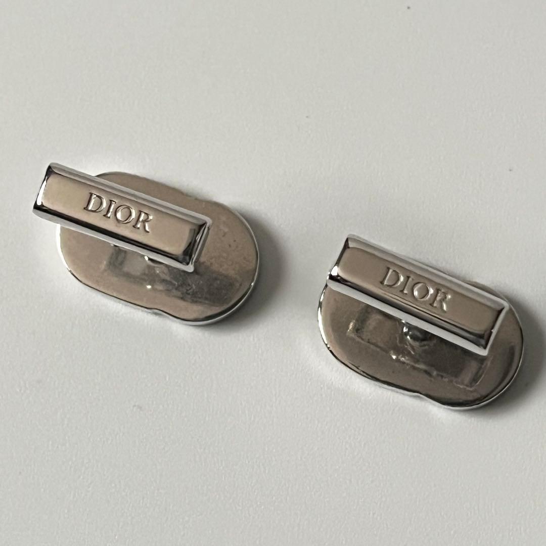 ディオール　カフス　CDアイコン　シルバー　黒　ブラック　カフリンクス　メンズ