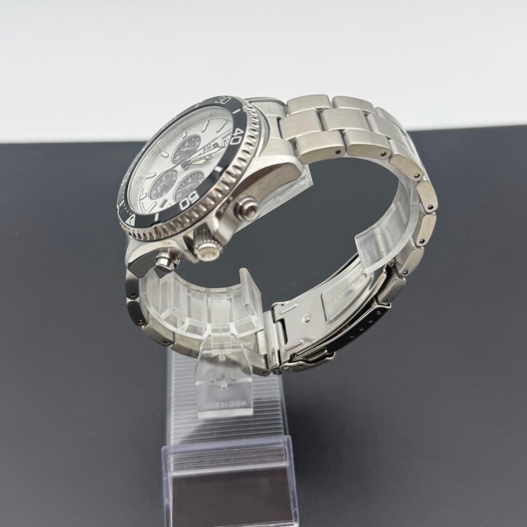 極美品/稼働品✨オリエント マコ 腕時計 クロノグラフ 防水 ソーラー メンズ