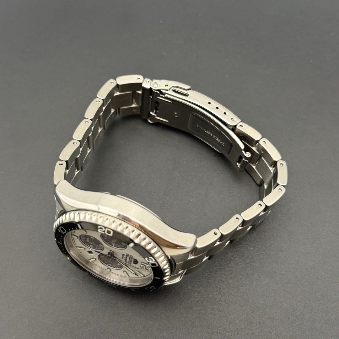 極美品/稼働品✨オリエント マコ 腕時計 クロノグラフ 防水 ソーラー メンズ