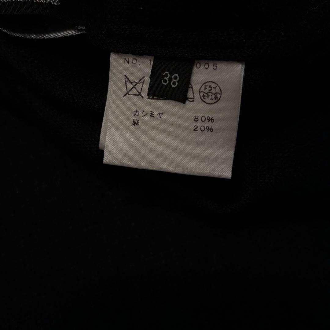ミカコナカムラ　カシミヤ　リネン　ハイネックチュニック　ブラック　日本製