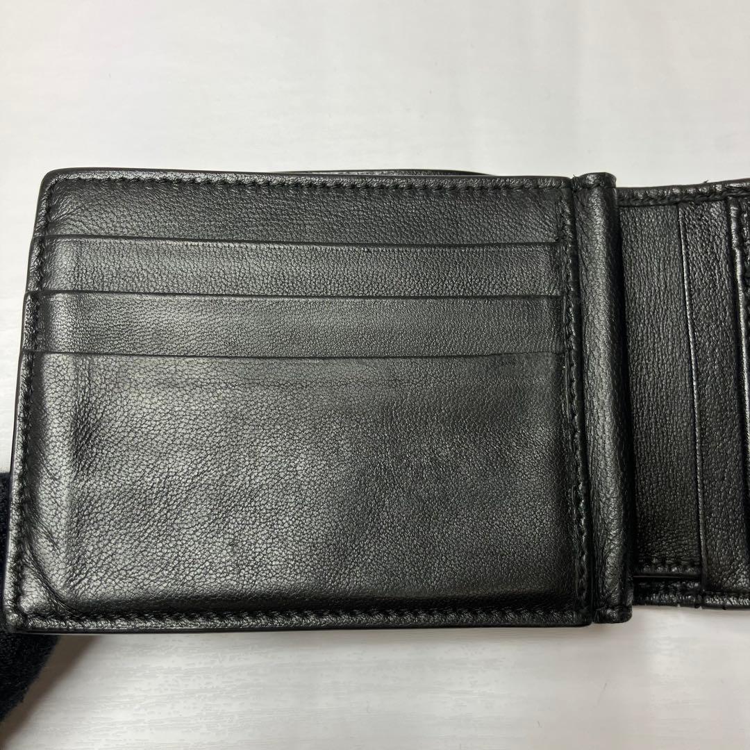 ボッテガヴェネタ✨イントレチャート 本革 レザー 2層 ブラック 二つ折り財布