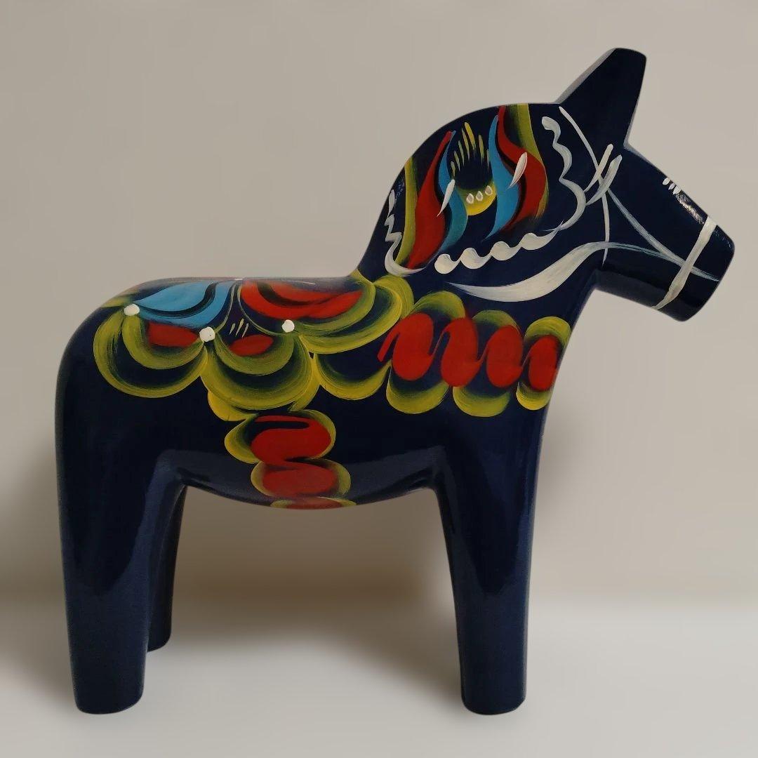 北欧の馬置物 スウェーデンハウス　ダーラナホース　青
