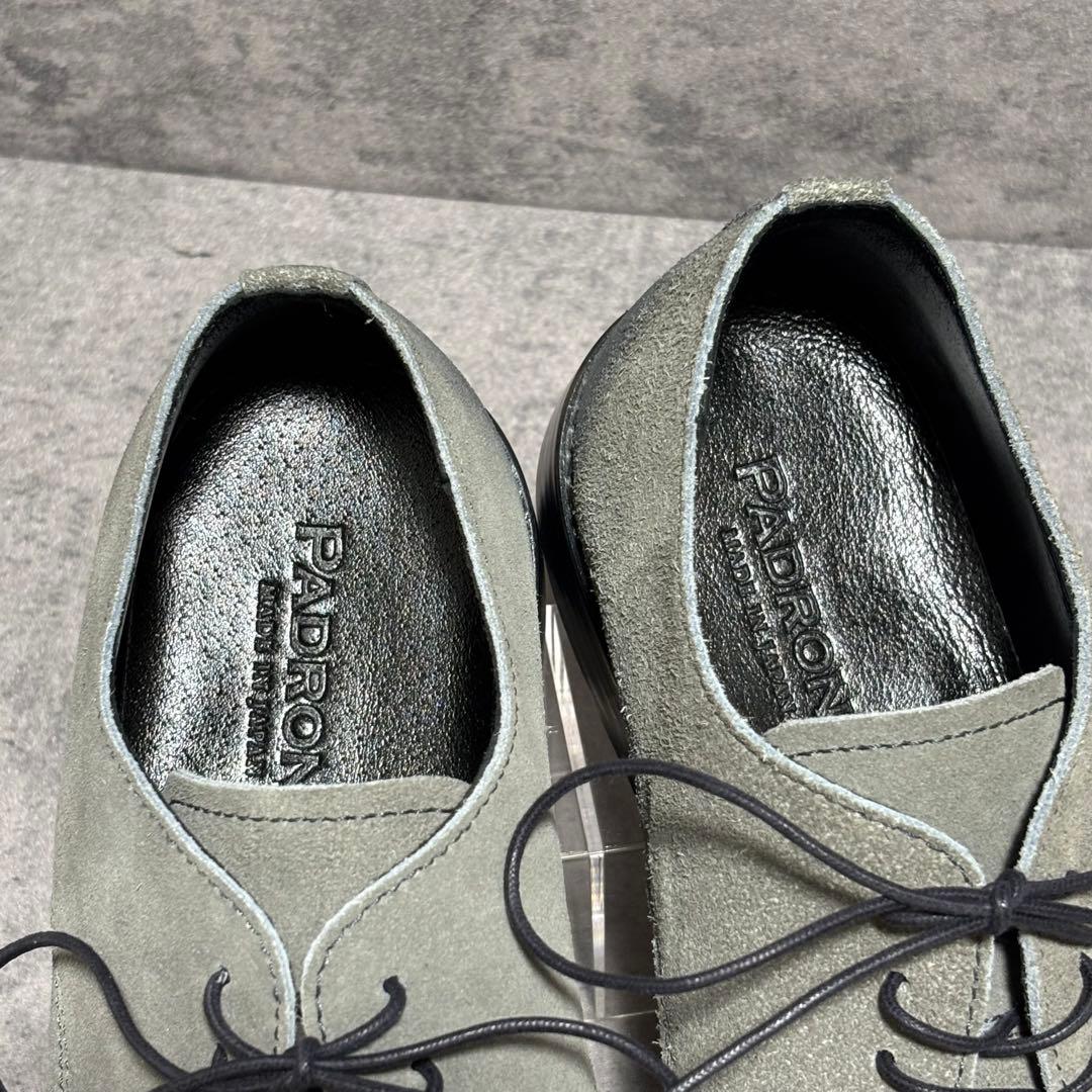 新品未使用　パドローネ　ダービーシューズ　スエード　グレー　本革　1938