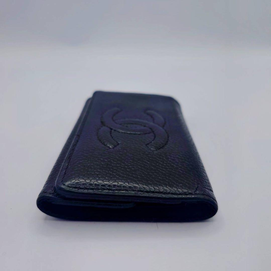 【美品】（6/30まで限定価格）CHANEL ブラックレザー キーケース