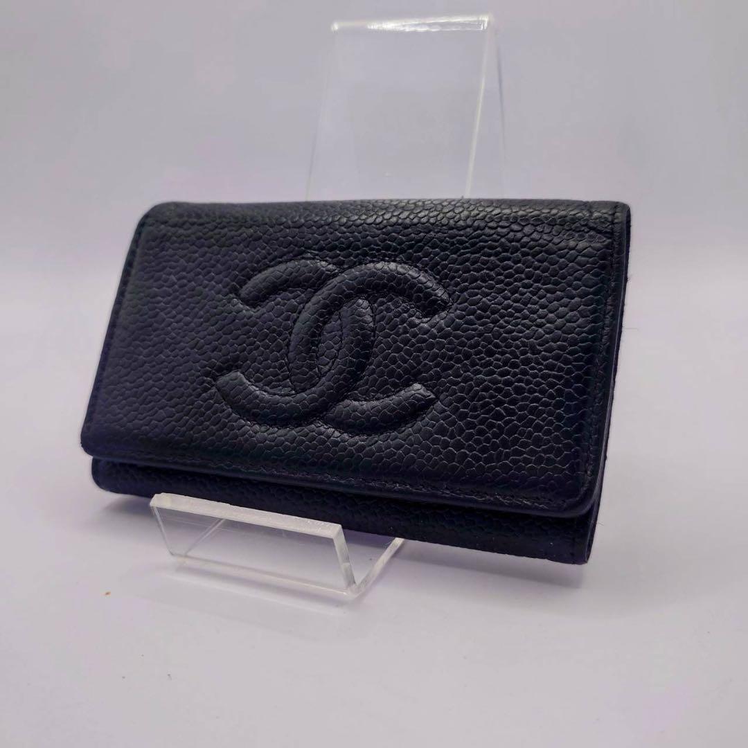 【美品】（6/30まで限定価格）CHANEL ブラックレザー キーケース