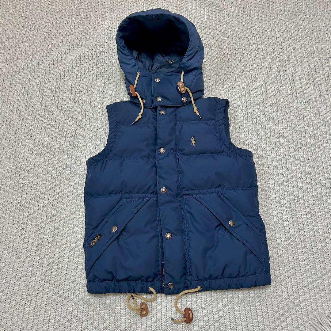 POLO RALPH LAURENフード付きダウンベスト ネイビー
