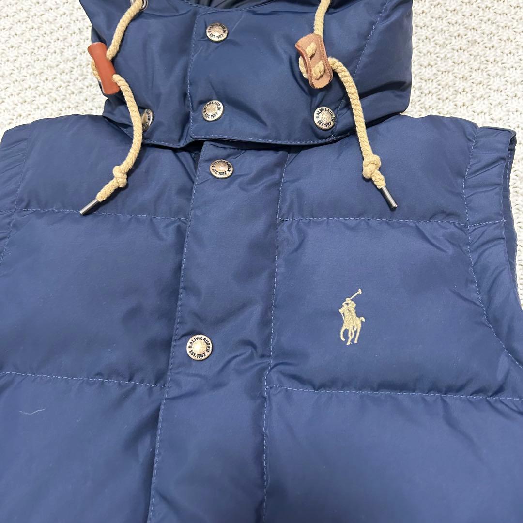 POLO RALPH LAURENフード付きダウンベスト ネイビー
