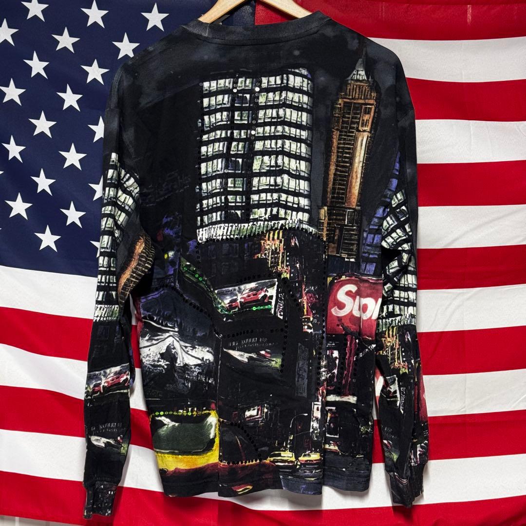 K*0様 美品Supreme Tシャツ ロンT ストリート ダークグレー M ニ