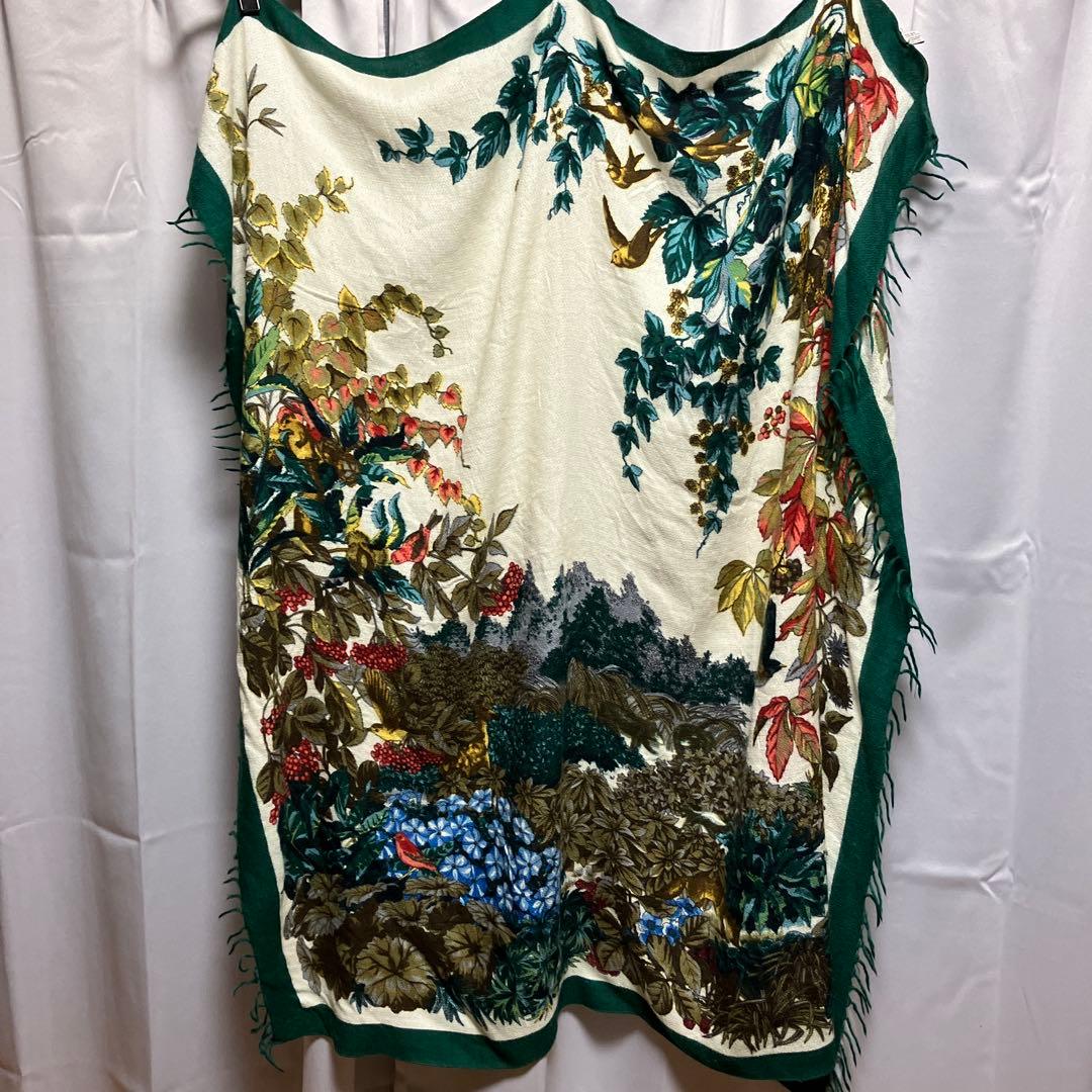 たけのこ様　マニプリ　ウールシルクストール　花柄