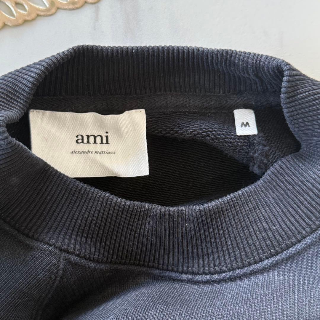 AMI アミ ハートロゴ スウェット 黒 M レディース 美品