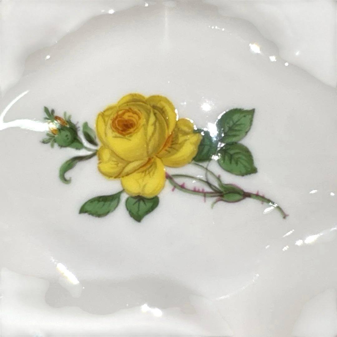 マイセン　バタープレート　黄色の薔薇　イエローローズ　2枚セット