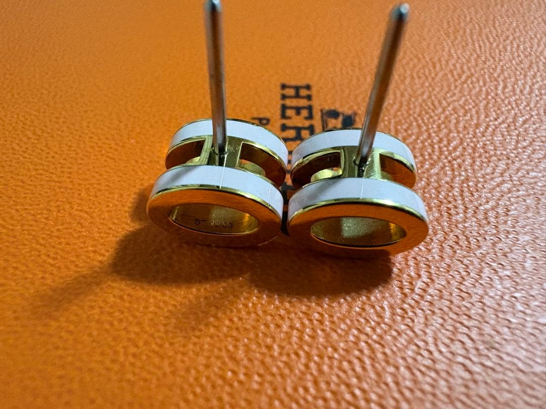 HERMES popH ピアス ゴールド/ピンク