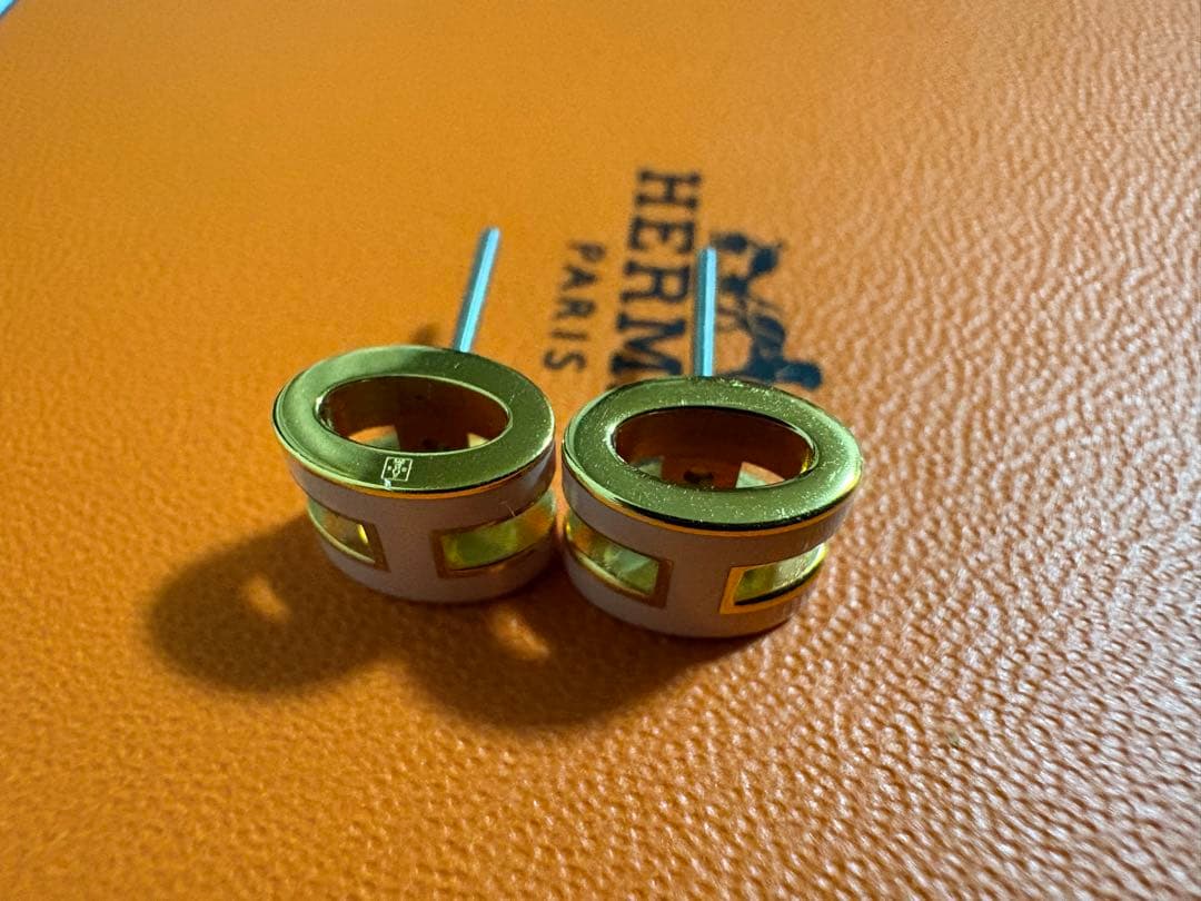 HERMES popH ピアス ゴールド/ピンク