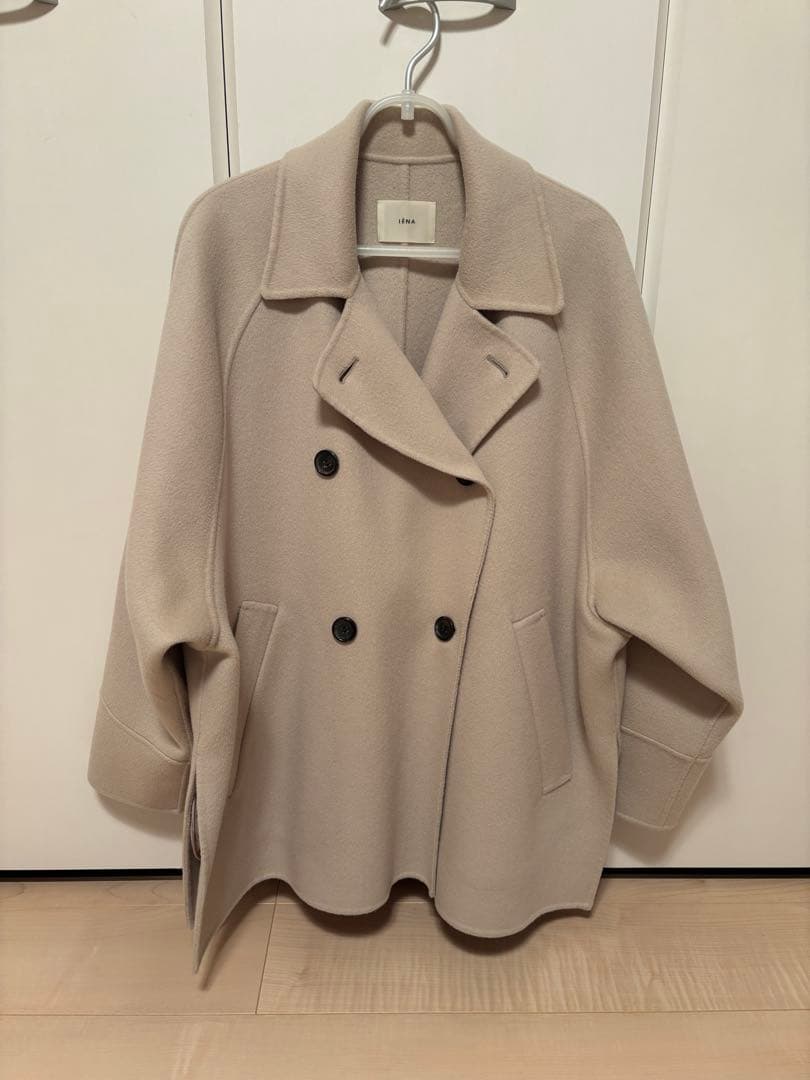 美品　IENA スーパー160ダブルフェイスショートコート　ベージュ　38
