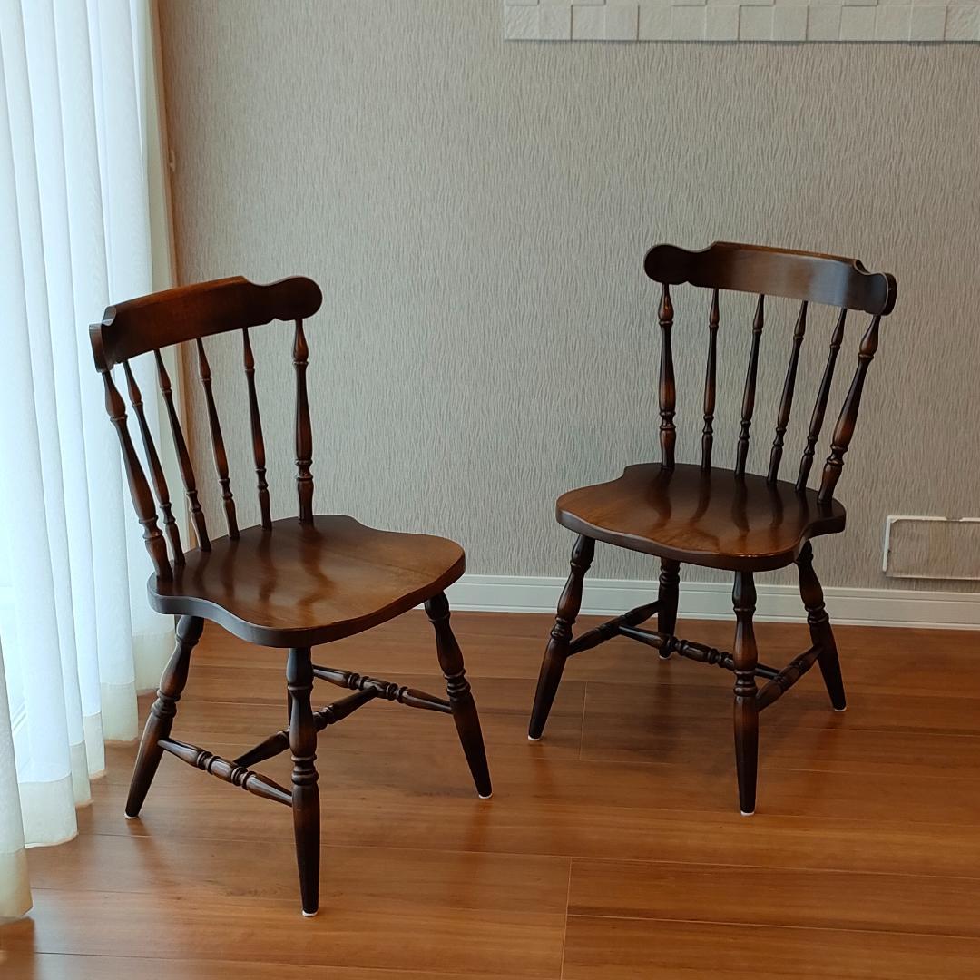 飛騨産業　キツツキ　ウィンザーチェア　2脚セット　①　S85