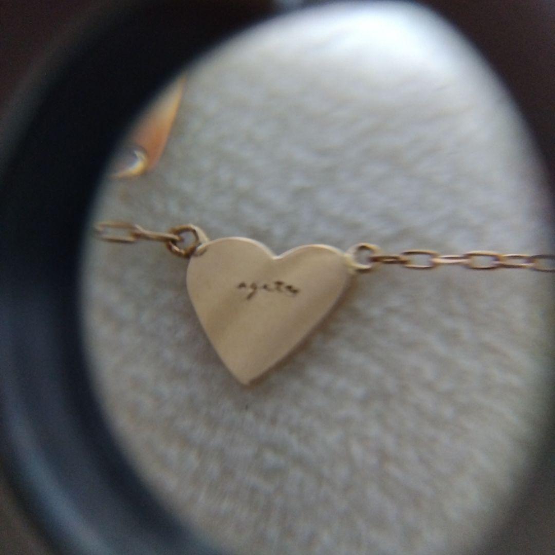 agete K10PG ハートモチーフネックレス 美品(お値下げ不可)