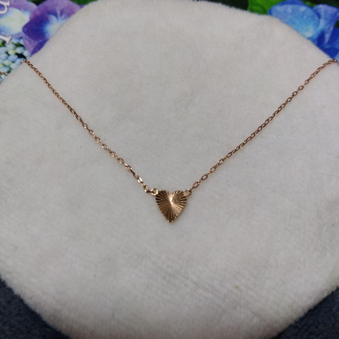 agete K10PG ハートモチーフネックレス 美品(お値下げ不可)