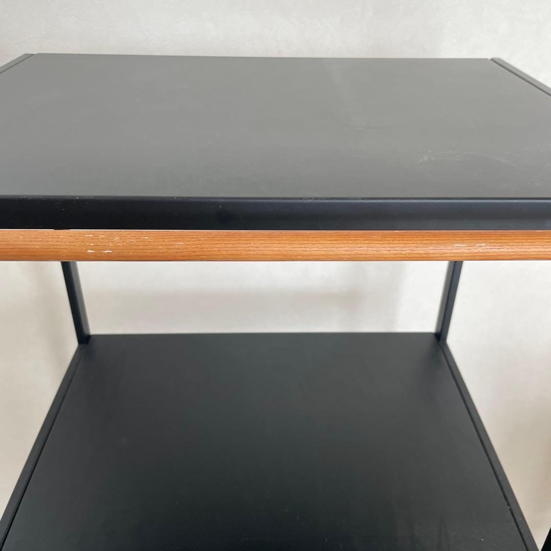 山善Yamazaki スチール製収納　ゴミ箱上ラック ブラック キッチンラック