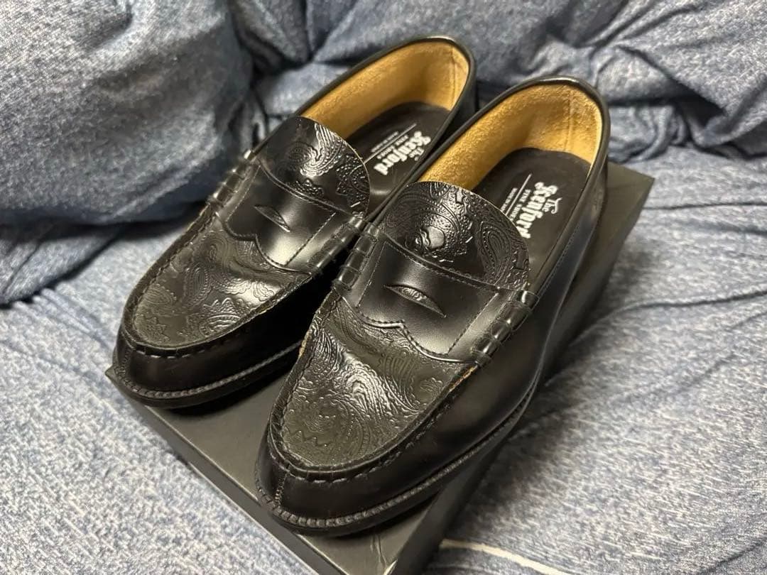 the kenford fine shoes ブラック ローファー　ペイズリー