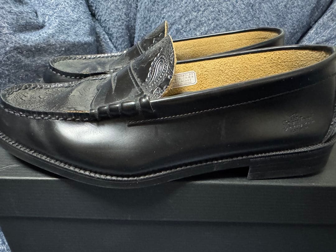 the kenford fine shoes ブラック ローファー　ペイズリー