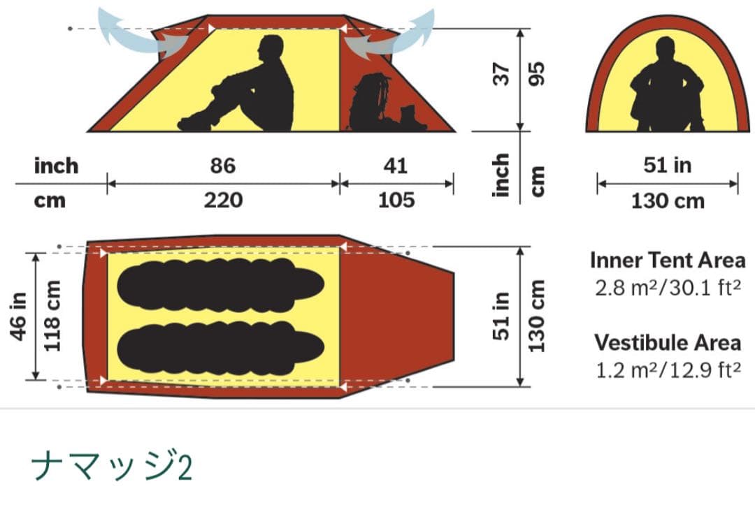 ヒルバーグナマッジ2フットプリント付