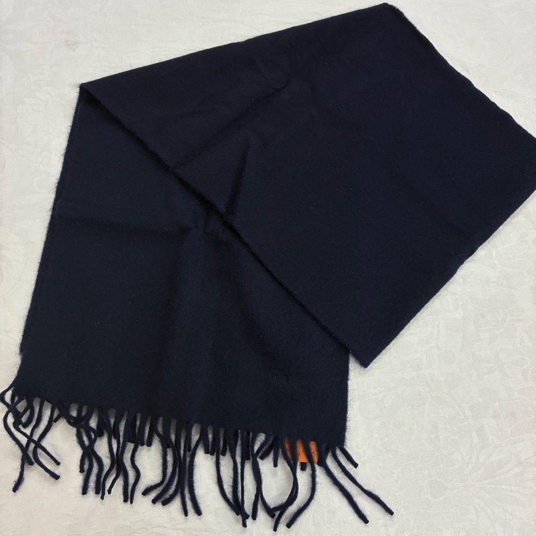 新品・タグ付き 【WAKO】マフラー BEGG ネイビー カシミヤ100%