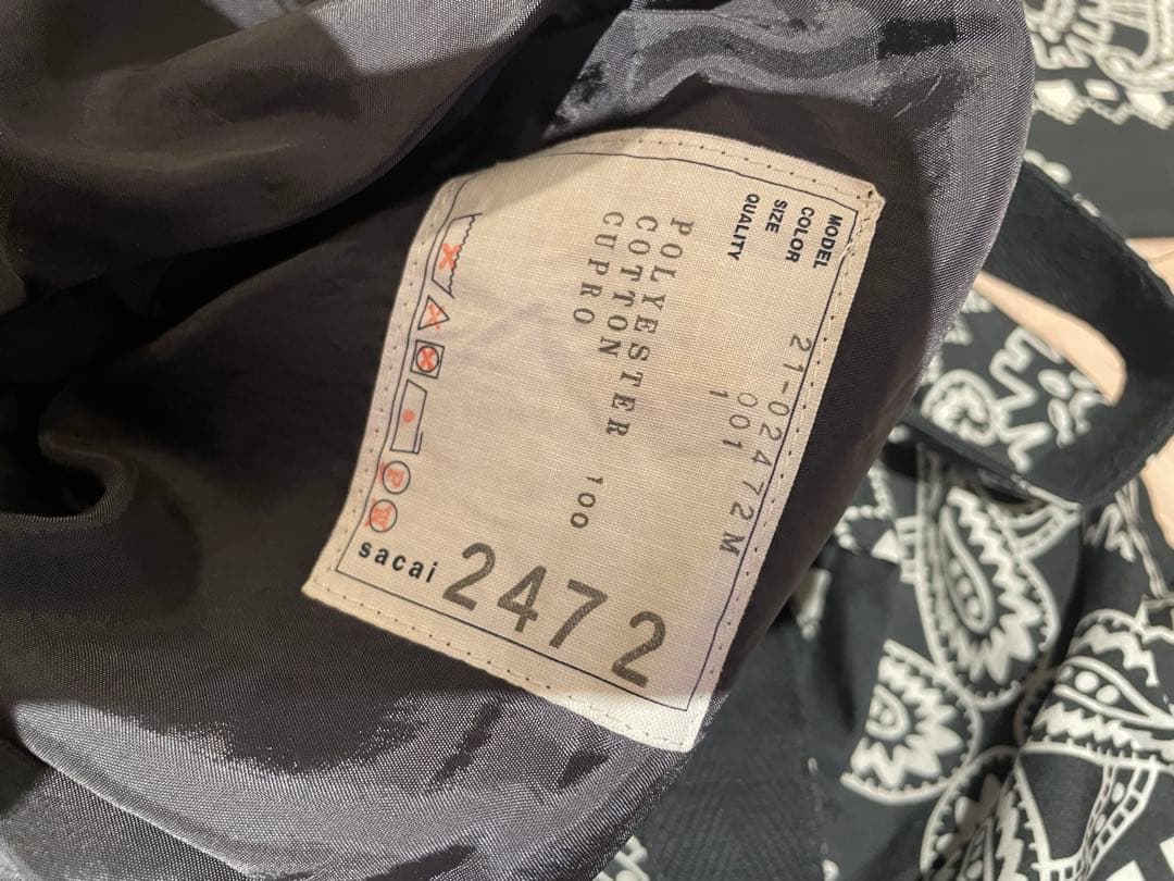 シ*9様 sacai ペイズリー柄 パンツ size1