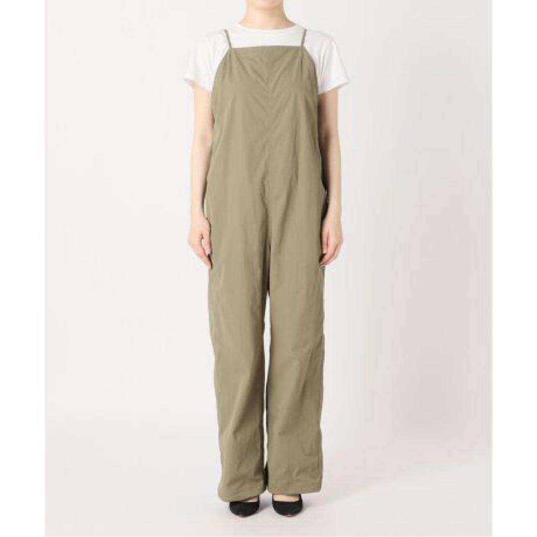 美品 Spick & Span ナイロンオックスコンビネゾン 　カーキ