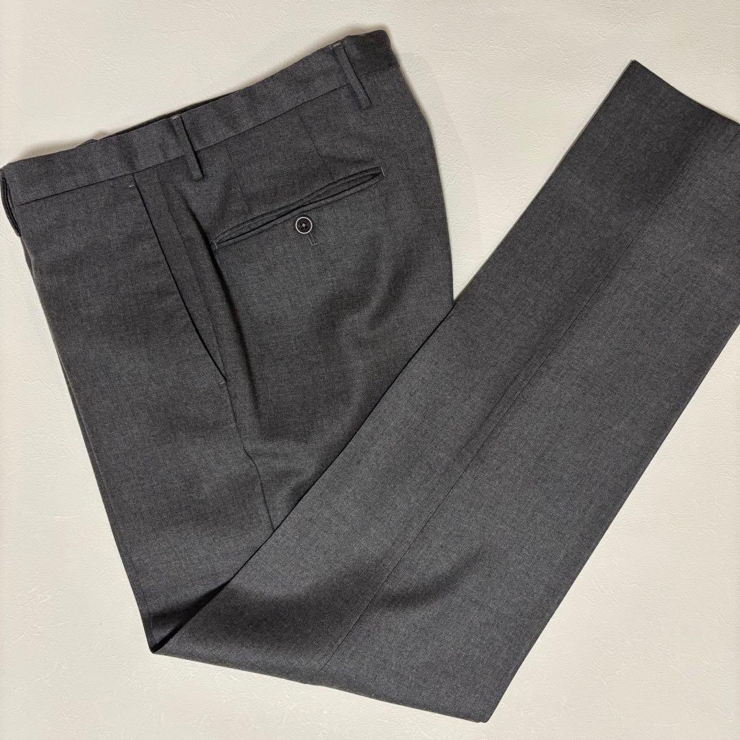 インコテックス スリムフィット ウール スラックス グレー46 SUPER100