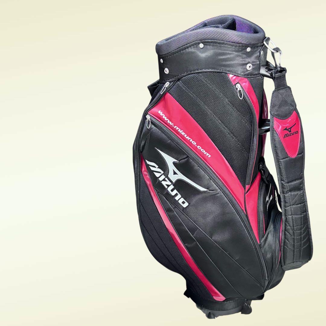 ✨良品✨ Mizuno ミズノスポーツ キャディバッグ 9型 ブラック/ レッド