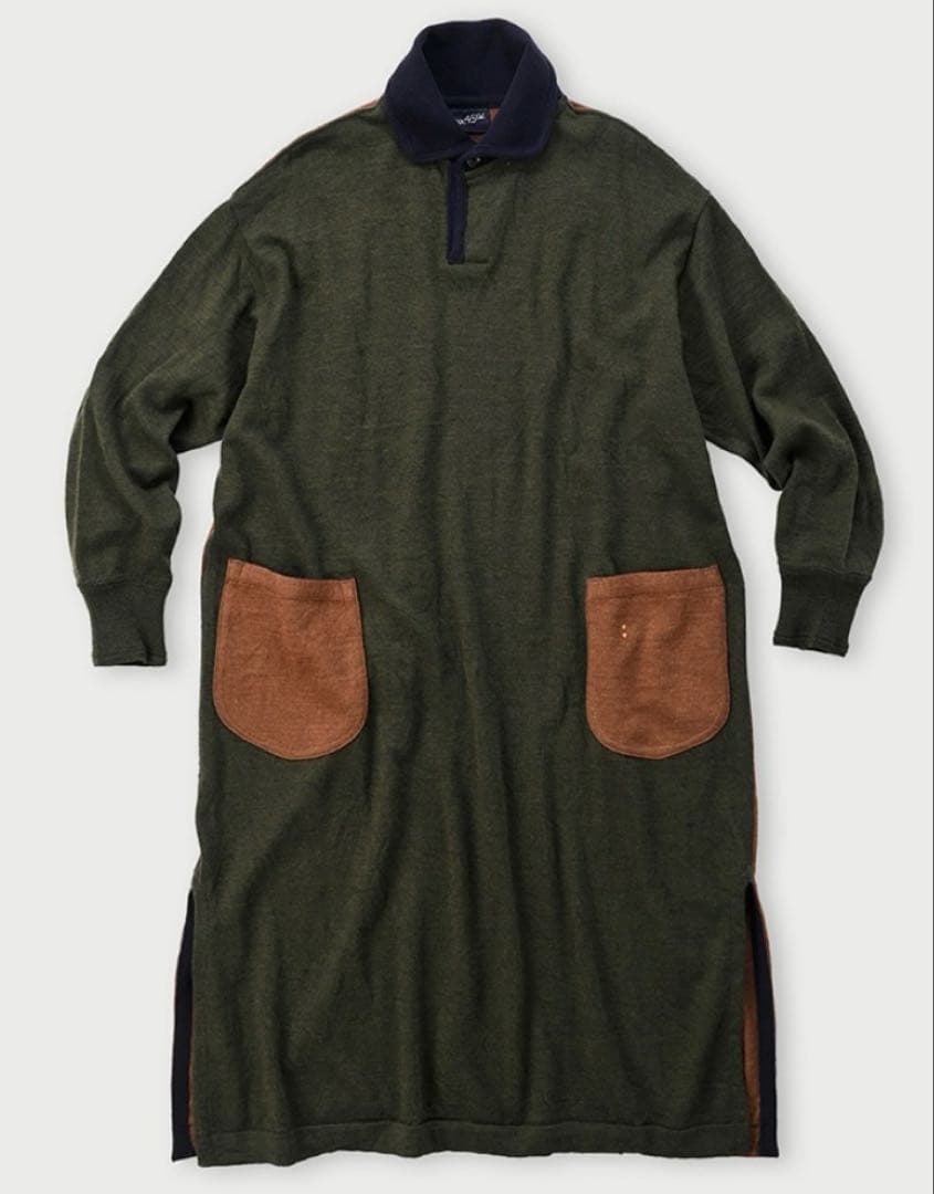 45R★SDL 度詰USモーのニットソードレス ニット　ワンピース　カーキ