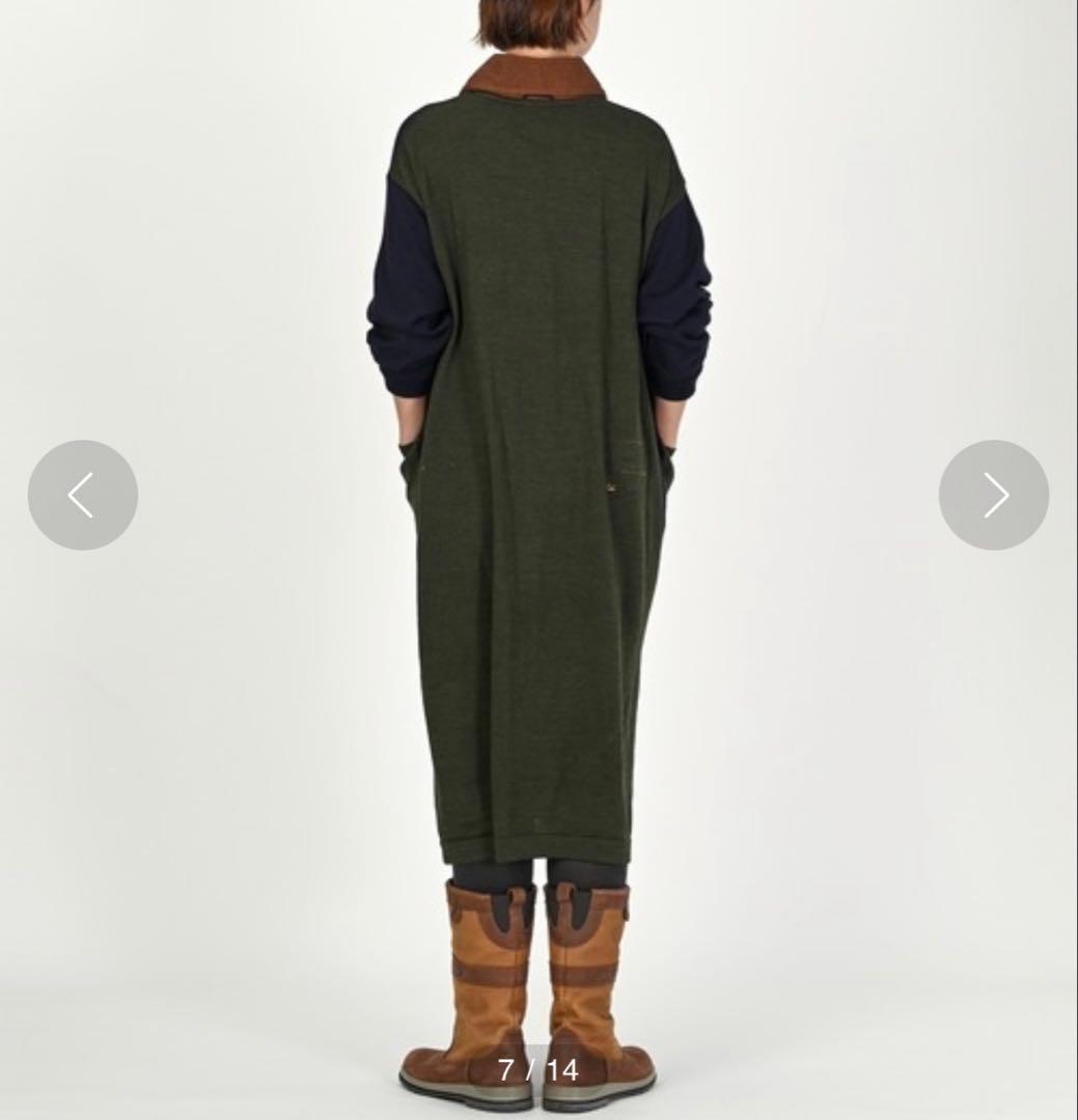 45R★SDL 度詰USモーのニットソードレス ニット　ワンピース　カーキ