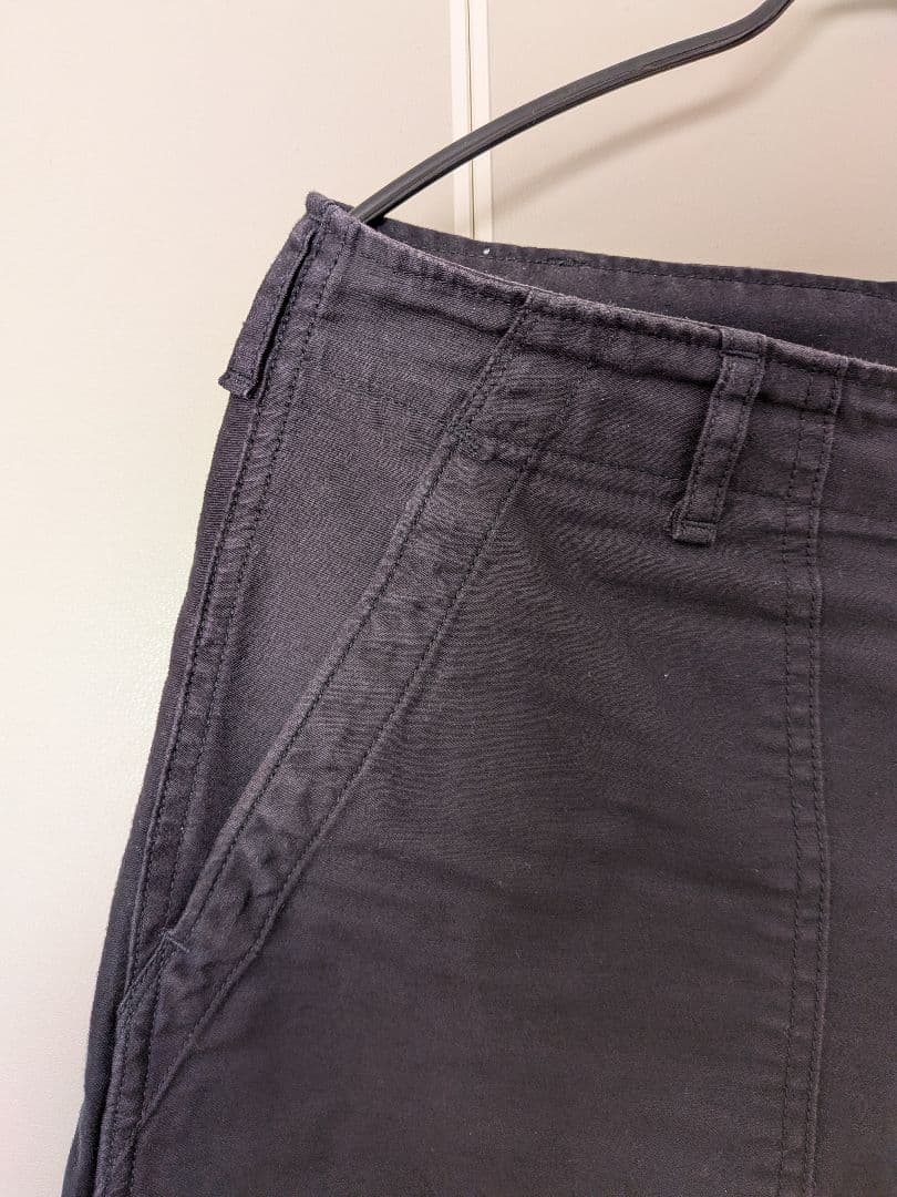 CIOTA スビンコットンバックサテンベイカーパンツ ブラック サイズ4