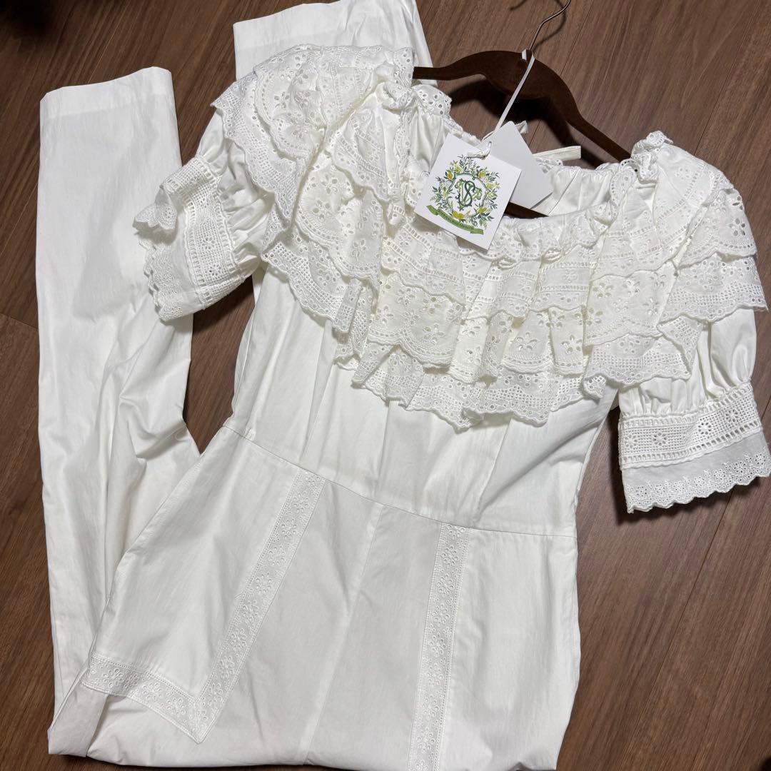 【新同】seventen by mihokawahito レースオールインワン白