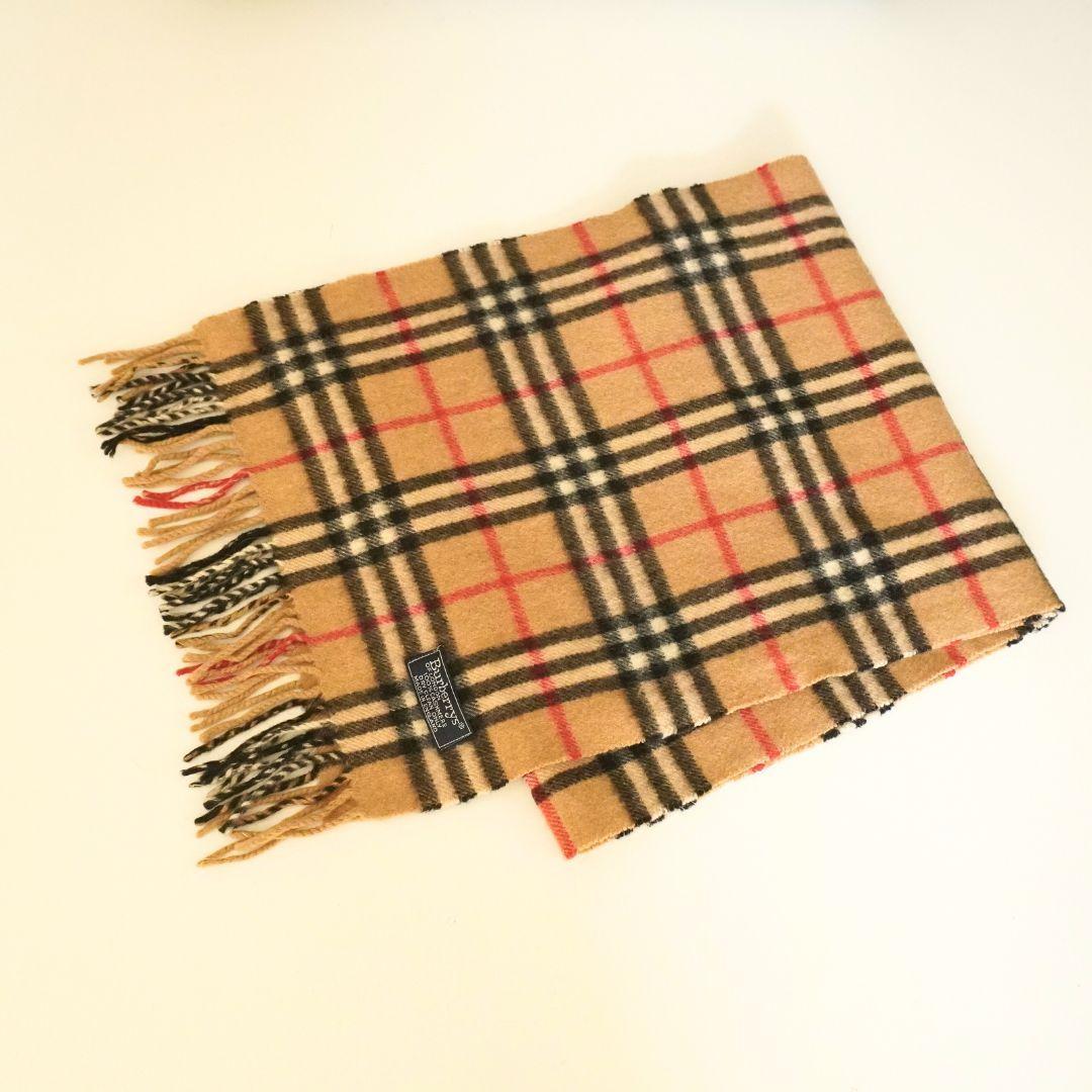 バーバリー ノバチェック カシミヤ100％ ベージュ マフラー