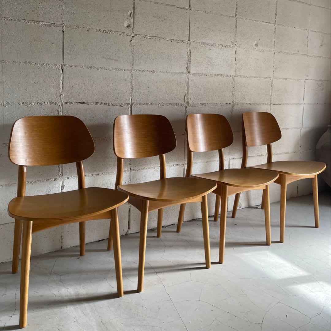 大塚家具　天然木　ダイニングチェア　４脚セット