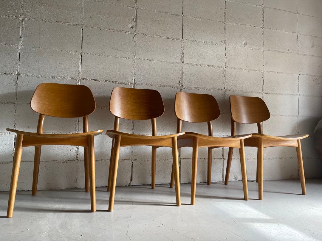 大塚家具　天然木　ダイニングチェア　４脚セット