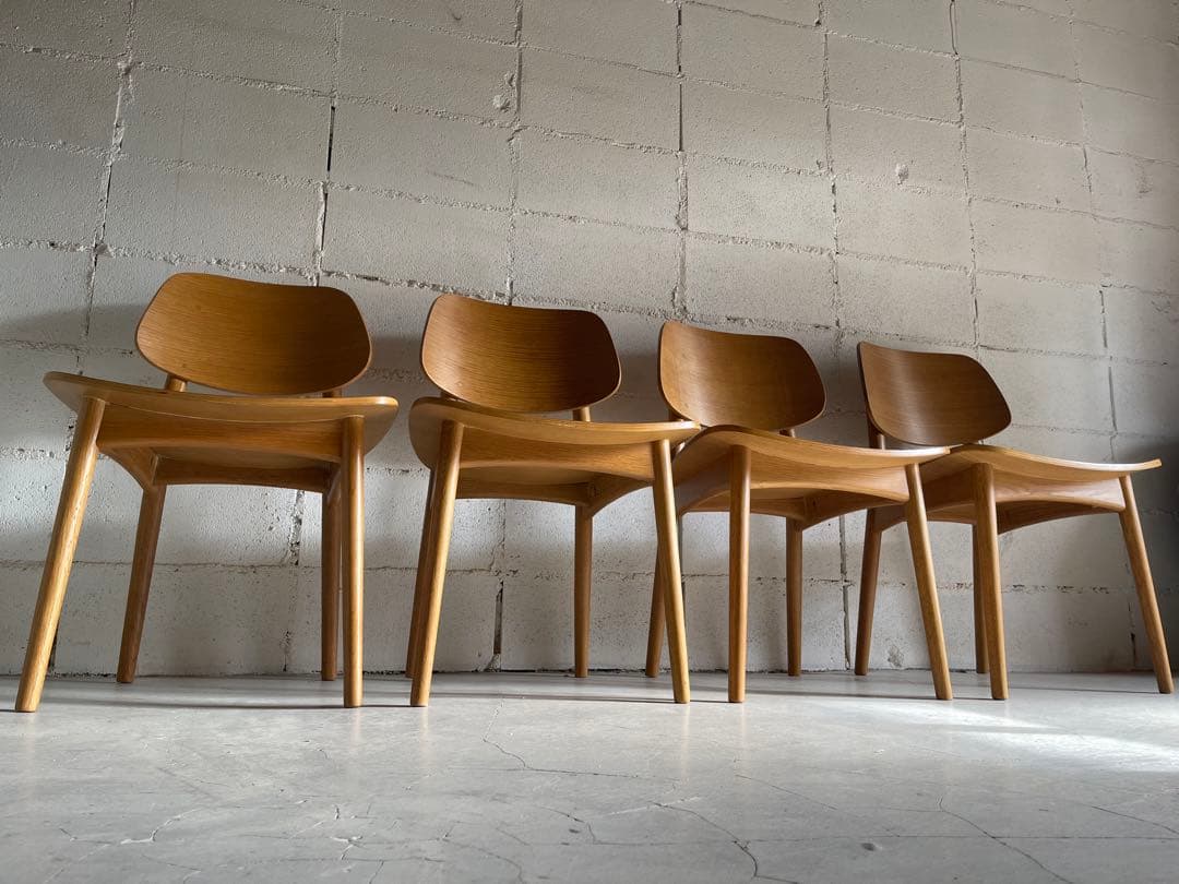 大塚家具　天然木　ダイニングチェア　４脚セット