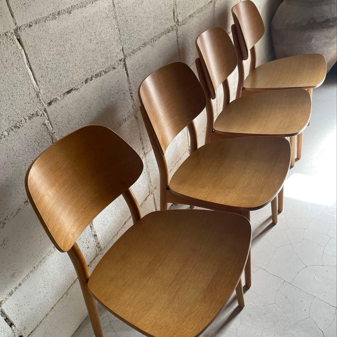 大塚家具　天然木　ダイニングチェア　４脚セット